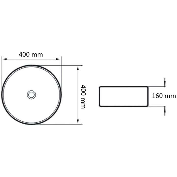 Handfat med blandare keramik rund vit vidaXL 400 x 160 mm – bild 10