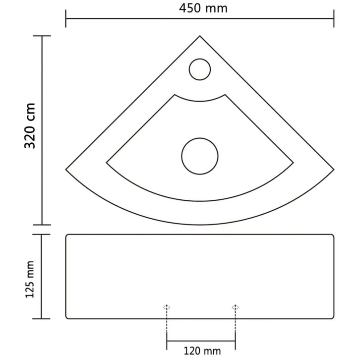 Handfat med bräddavlopp 45x32x12,5 cm svart vidaXL – bild 6