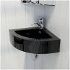Handfat med bräddavlopp 45x32x12,5 cm svart vidaXL – miniatyr 1