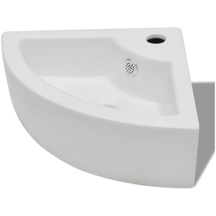Handfat med bräddavlopp 45x32x12,5 cm vit vidaXL – bild 2
