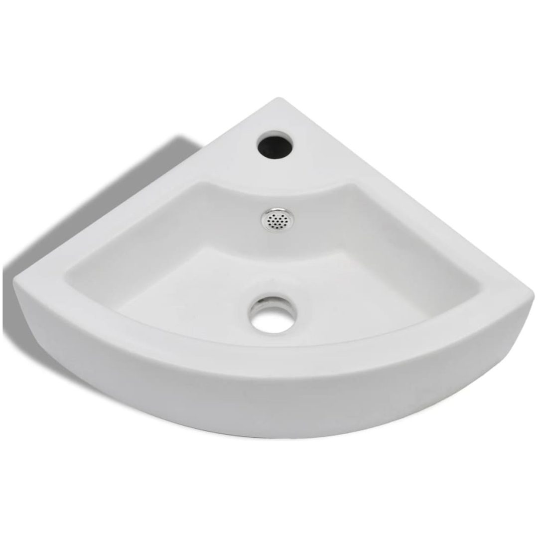 Handfat med bräddavlopp 45x32x12,5 cm vit vidaXL – bild 3
