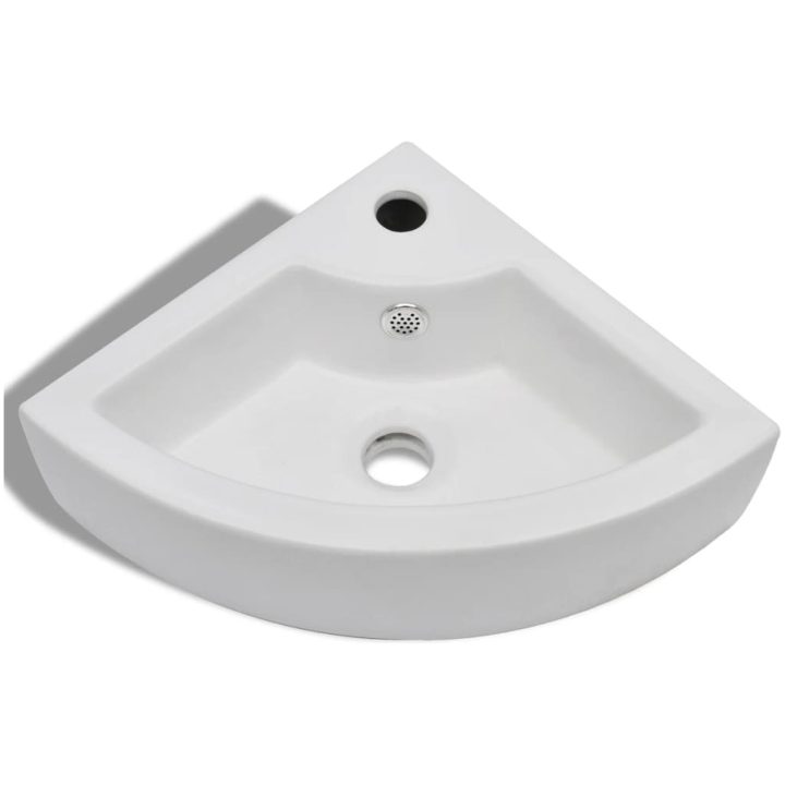 Handfat med bräddavlopp 45x32x12,5 cm vit vidaXL – bild 3