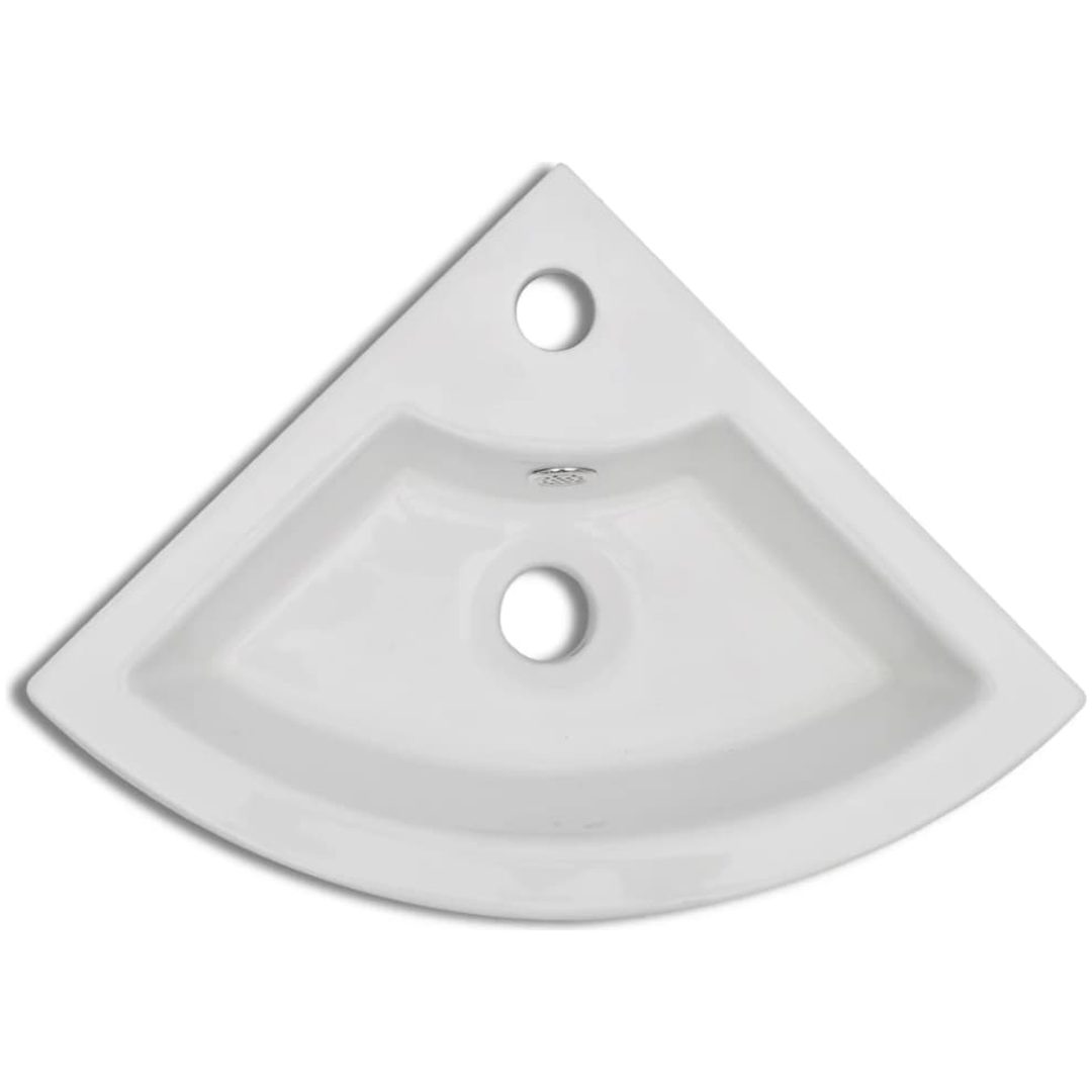 Handfat med bräddavlopp 45x32x12,5 cm vit vidaXL – bild 4