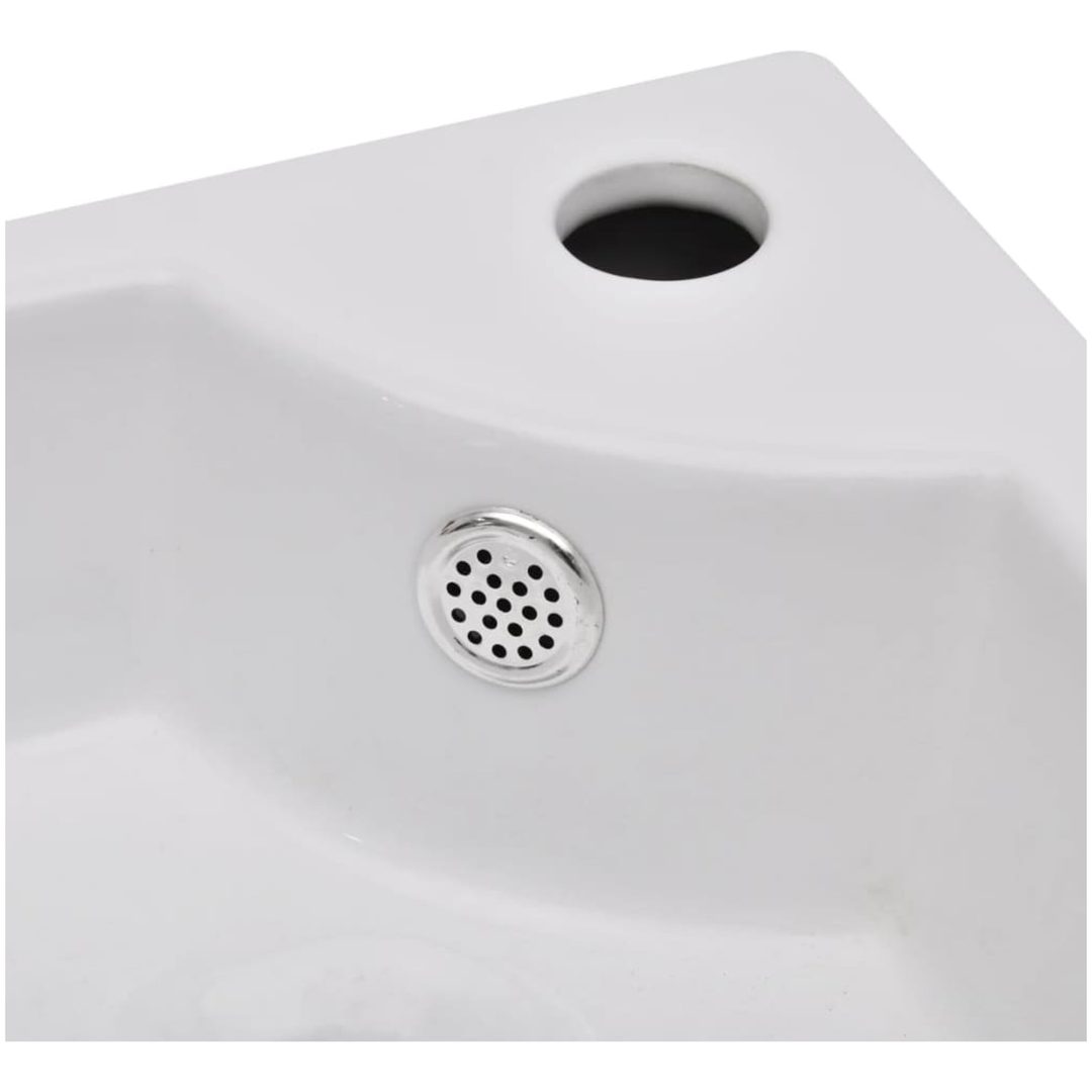 Handfat med bräddavlopp 45x32x12,5 cm vit vidaXL – bild 5