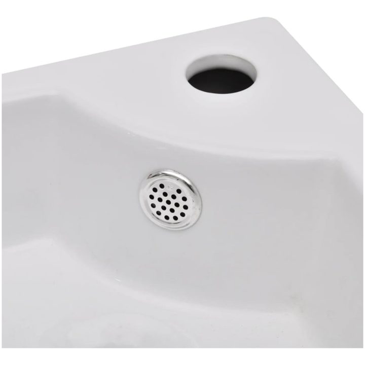 Handfat med bräddavlopp 45x32x12,5 cm vit vidaXL – bild 5