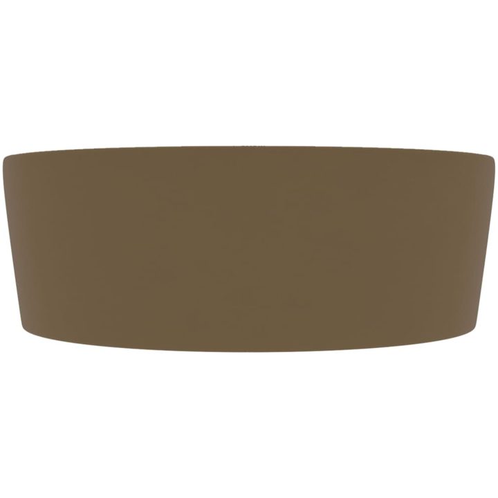 Handfat med bräddavlopp matt gräddvit 36x13 cm keramik vidaXL – bild 4