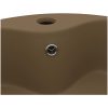 Handfat med bräddavlopp matt gräddvit 36x13 cm keramik vidaXL – miniatyr 5