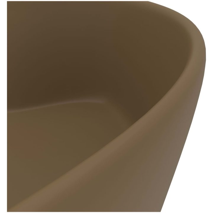 Handfat med bräddavlopp matt gräddvit 36x13 cm keramik vidaXL – bild 6