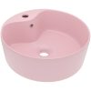 Handfat med bräddavlopp matt rosa 36x13 cm keramik vidaXL – miniatyr 2
