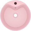 Handfat med bräddavlopp matt rosa 36x13 cm keramik vidaXL – miniatyr 3