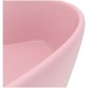 Handfat med bräddavlopp matt rosa 36x13 cm keramik vidaXL – miniatyr 6