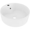 Handfat med bräddavlopp matt vit 36x13 cm keramik vidaXL – miniatyr 2
