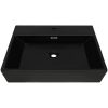Handfat med kranhål keramik svart 76x42,5x14,5 cm vidaXL 76 x 42.5 x 14.5 cm – miniatyr 3