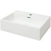 Handfat med kranhål keramik vit vidaXL 51.5 x 38.5 x 15 cm – miniatyr 2