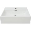 Handfat med kranhål keramik vit vidaXL 51.5 x 38.5 x 15 cm – miniatyr 3