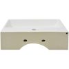 Handfat med kranhål keramik vit vidaXL 51.5 x 38.5 x 15 cm – miniatyr 4