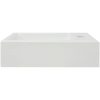 Handfat med kranhål rektangulär keramisk vit 46x25,5x12 cm vidaXL – miniatyr 4