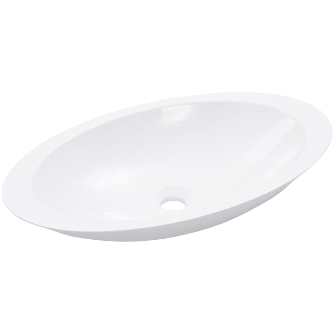 Handfat mineralgjuten vit vidaXL 59.3 x 35.1 x 10.7 cm – bild 3