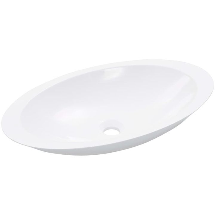 Handfat mineralgjuten vit vidaXL 59.3 x 35.1 x 10.7 cm – bild 3