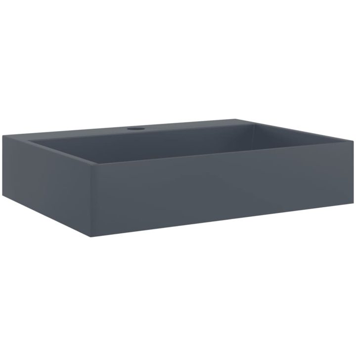 Handfat mineralgjuten/marmor antracit vidaXL 50 x 38 x 11 cm – bild 2