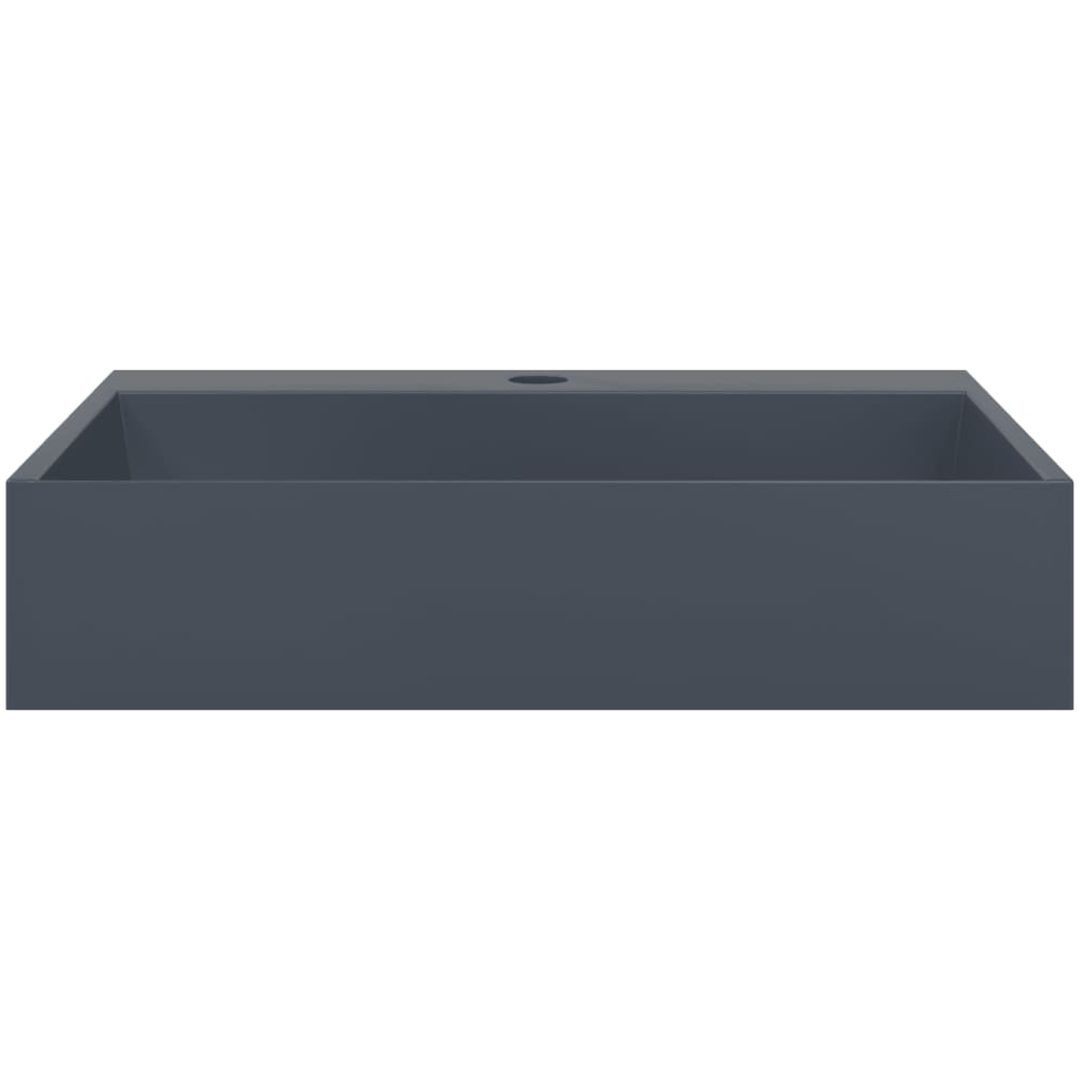 Handfat mineralgjuten/marmor antracit vidaXL 50 x 38 x 11 cm – bild 4