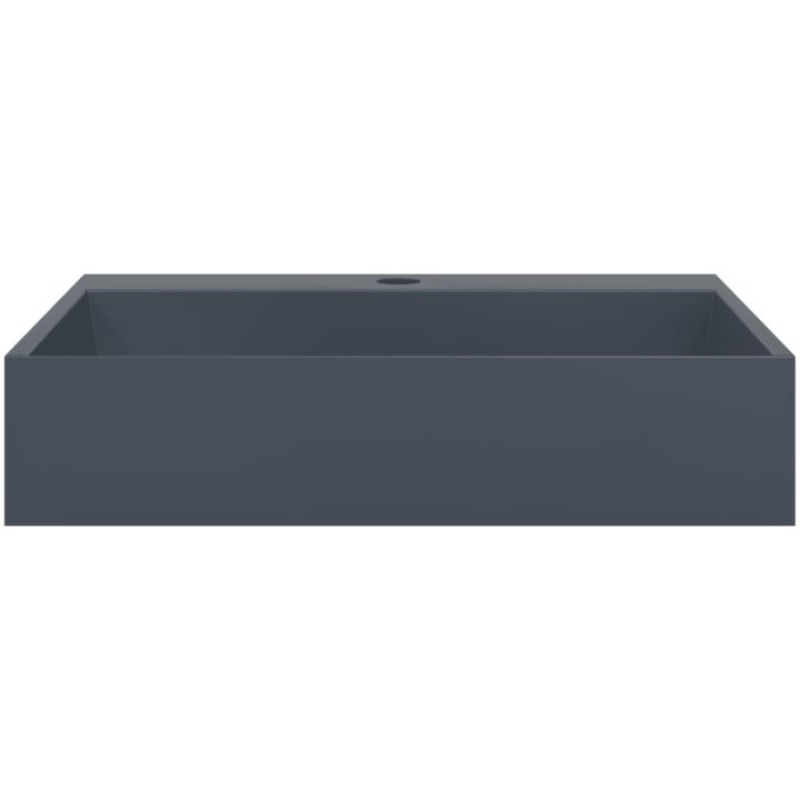 Handfat mineralgjuten/marmor antracit vidaXL 50 x 38 x 11 cm – bild 4
