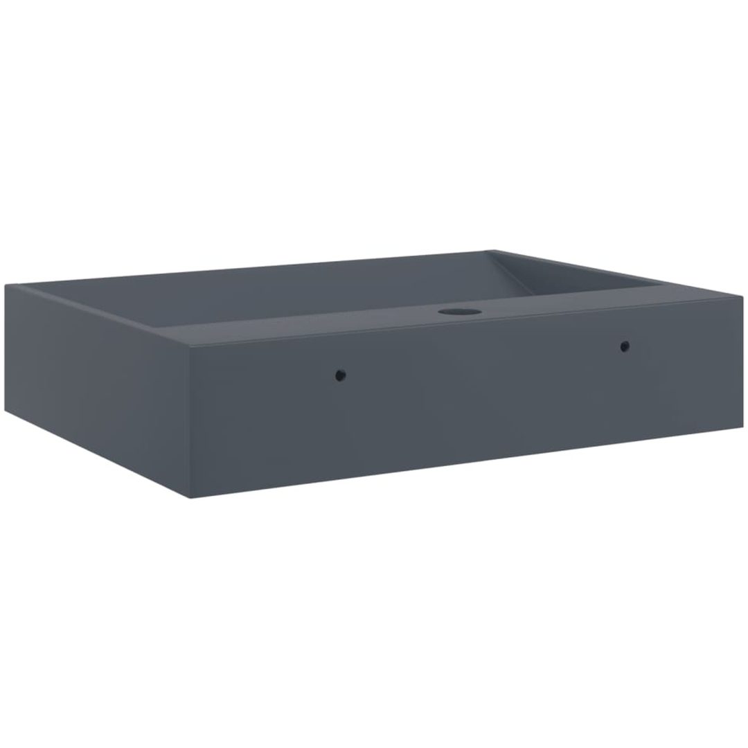 Handfat mineralgjuten/marmor antracit vidaXL 50 x 38 x 11 cm – bild 6