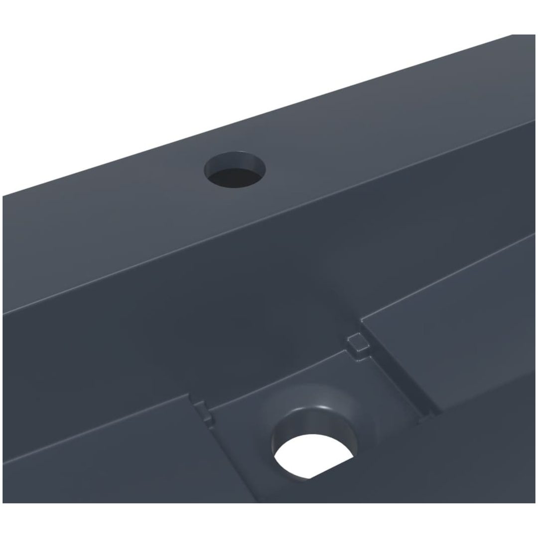 Handfat mineralgjuten/marmor antracit vidaXL 50 x 38 x 11 cm – bild 8