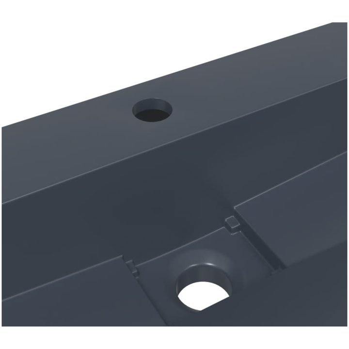 Handfat mineralgjuten/marmor antracit vidaXL 50 x 38 x 11 cm – bild 8