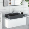 Handfat mineralgjuten/marmor antracit vidaXL 50 x 38 x 11 cm – miniatyr 1