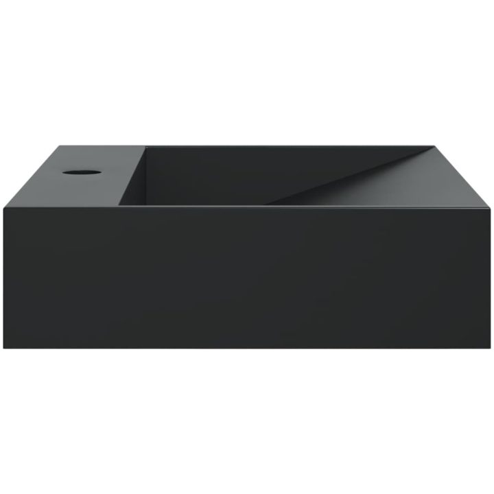 Handfat mineralgjuten/marmor matt svart vidaXL 50 x 38 x 11 cm – bild 5