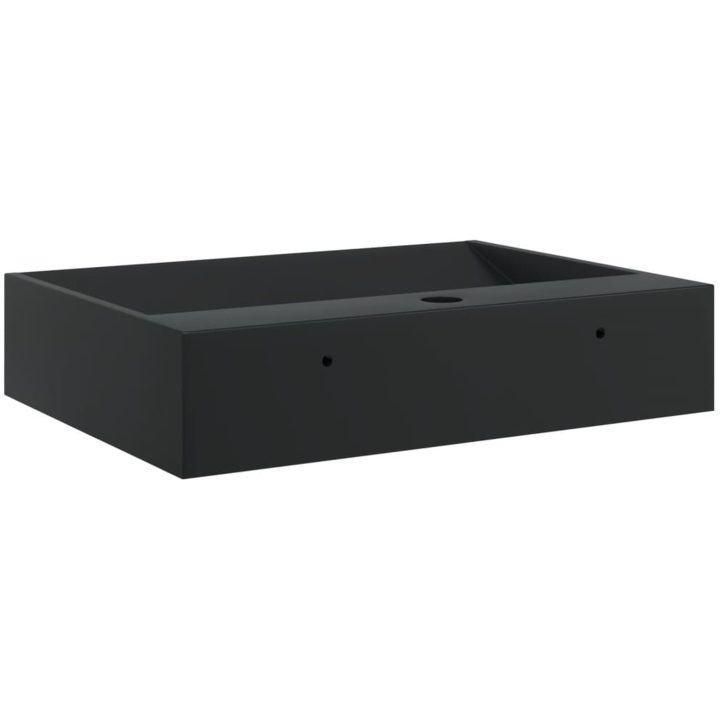 Handfat mineralgjuten/marmor matt svart vidaXL 50 x 38 x 11 cm – bild 6