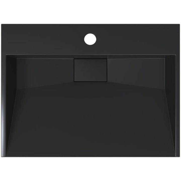 Handfat mineralgjuten/marmor matt svart vidaXL 50 x 38 x 11 cm – bild 7