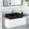 Handfat mineralgjuten/marmor matt svart vidaXL 50 x 38 x 11 cm – miniatyr 1