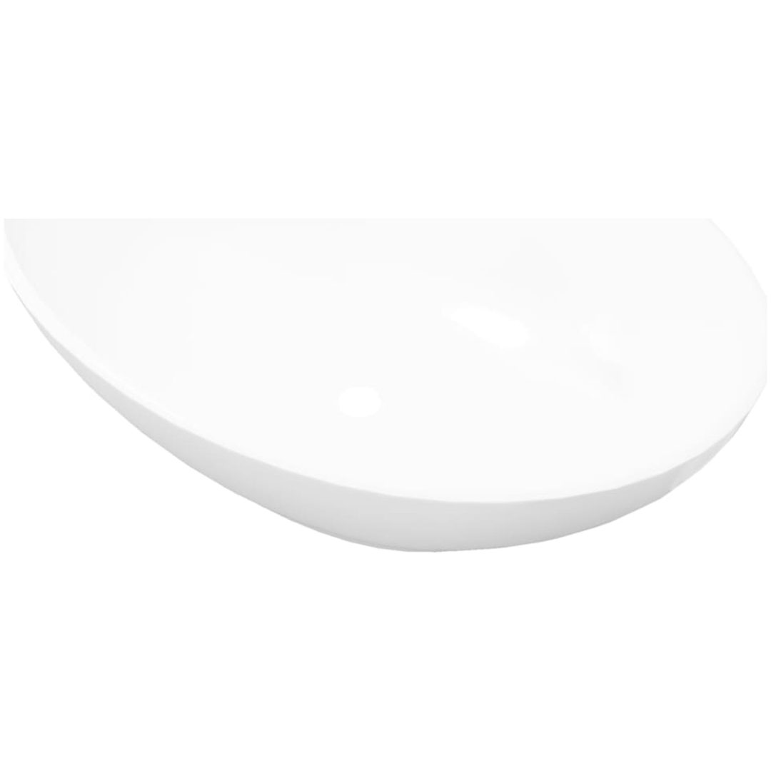 Handfat ovalt 40 x 33 cm keramisk vit vidaXL – bild 2