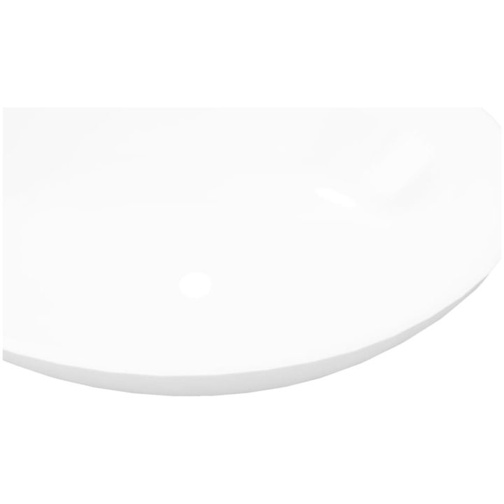 Handfat ovalt 40 x 33 cm keramisk vit vidaXL – bild 4