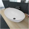Handfat ovalt 40 x 33 cm keramisk vit vidaXL – miniatyr 1
