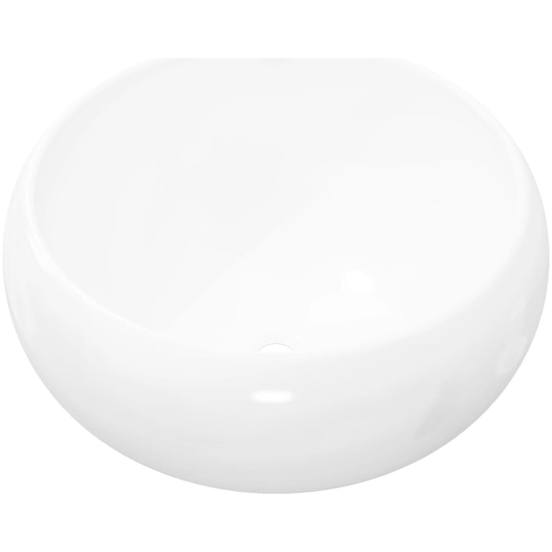 Handfat rund keramik vit 40x15 cm vidaXL – bild 2