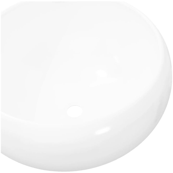 Handfat rund keramik vit 40x15 cm vidaXL – bild 4