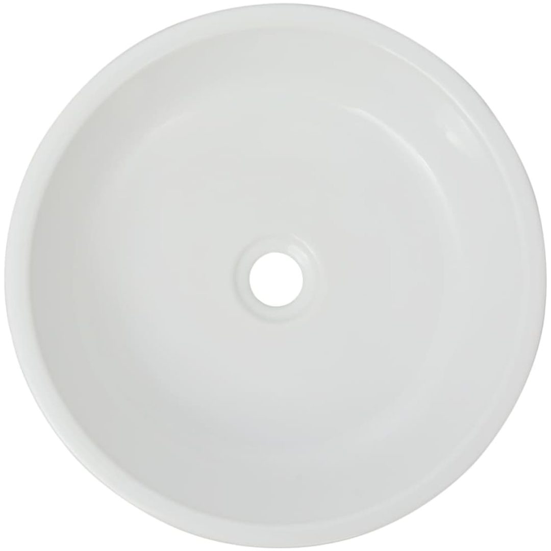 Handfat rund keramik vit 42x12 cm vidaXL – bild 3