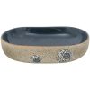 Handfat sand och blå oval keramik vidaXL 59 x 40 x 14 cm – miniatyr 4