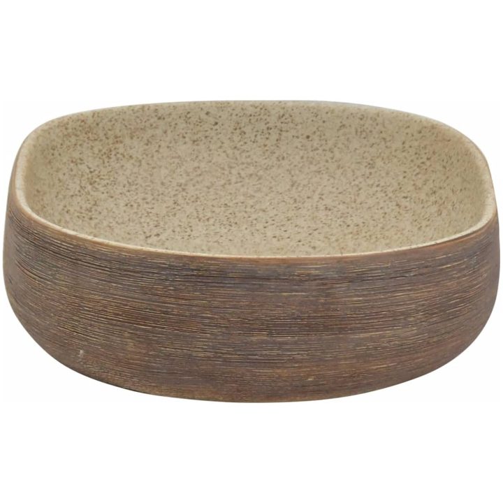 Handfat sand och brun oval keramik vidaXL 59 x 40 x 14 cm – bild 5