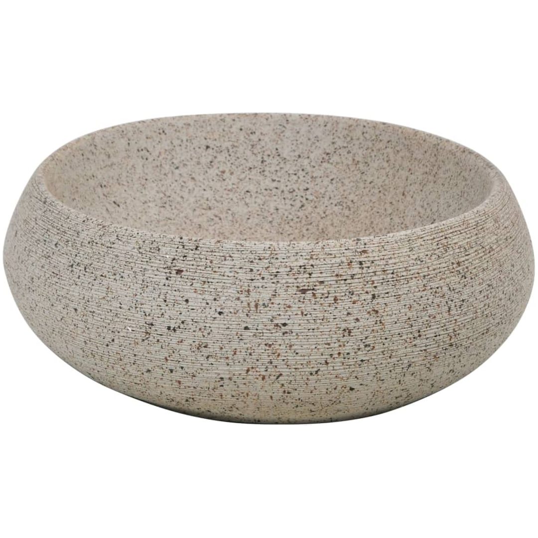 Handfat sand oval keramik vidaXL 59 x 40 x 15 cm – bild 5