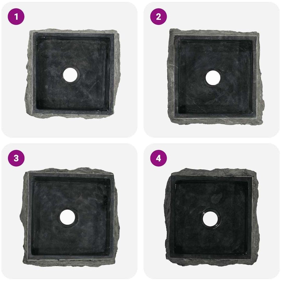 Handfat svart 30x30x13 cm marmor vidaXL – bild 7