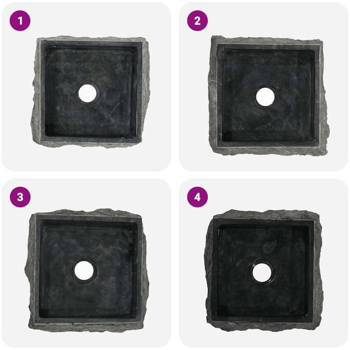 Handfat svart 30x30x13 cm marmor vidaXL – bild 7