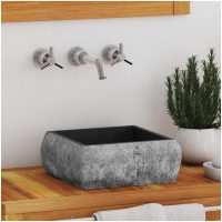 Handfat svart 30x30x13 cm marmor vidaXL