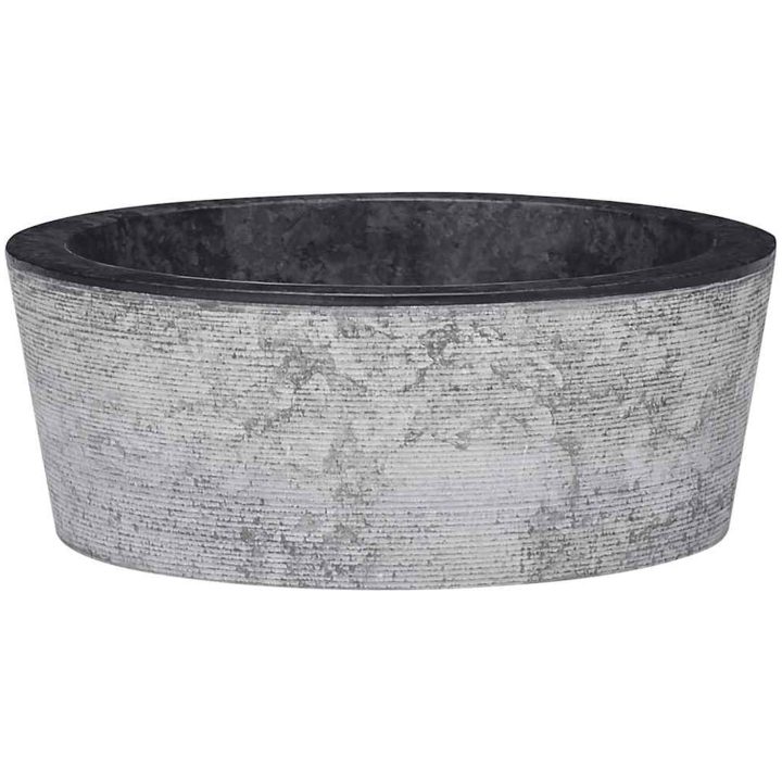 Handfat svart ⌀40x15 cm marmor vidaXL – bild 2