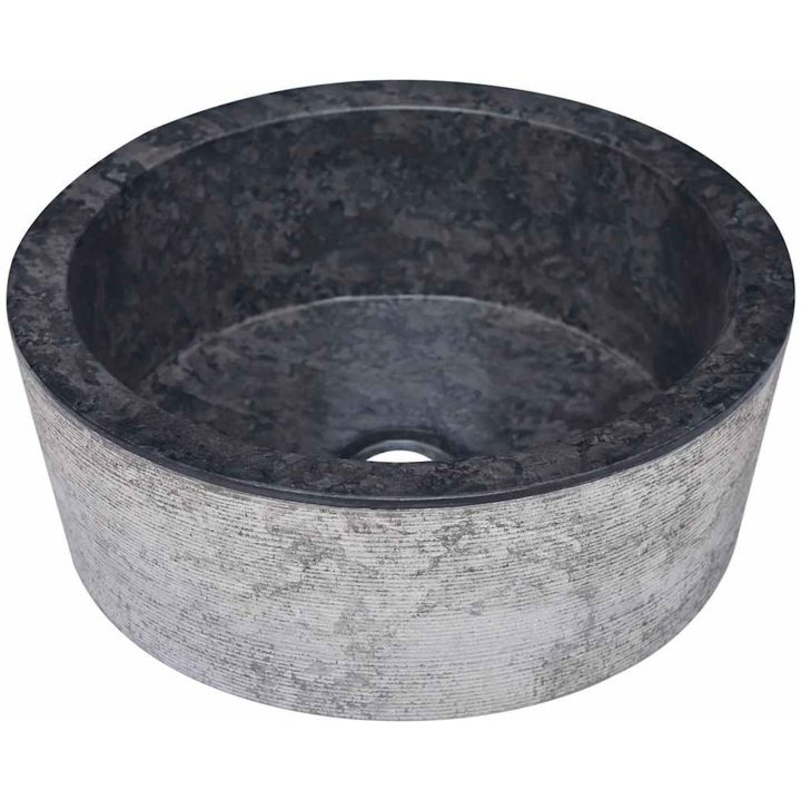 Handfat svart ⌀40x15 cm marmor vidaXL – bild 4
