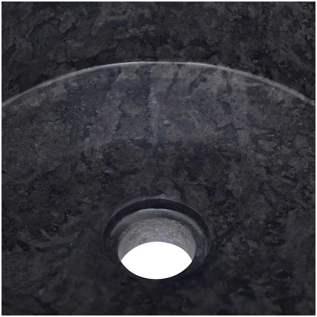 Handfat svart ⌀40x15 cm marmor vidaXL – bild 5