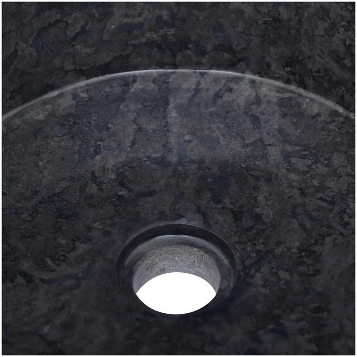 Handfat svart ⌀40x15 cm marmor vidaXL – bild 5
